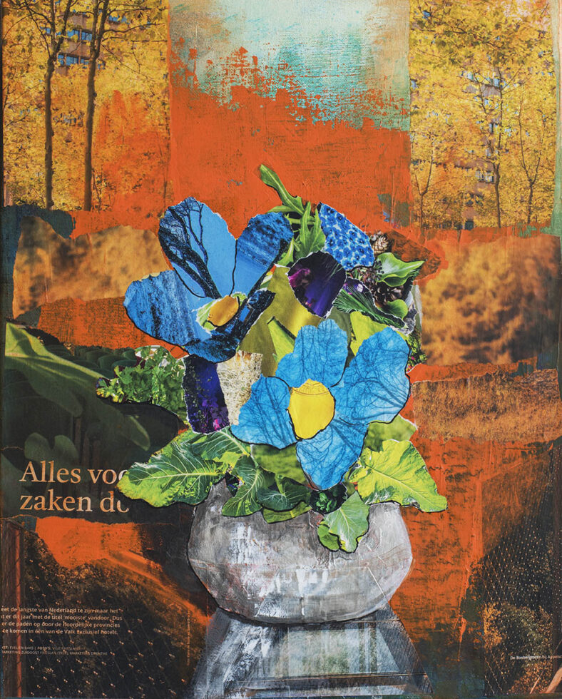 Product Blauwe bloem schilderij van Wijk